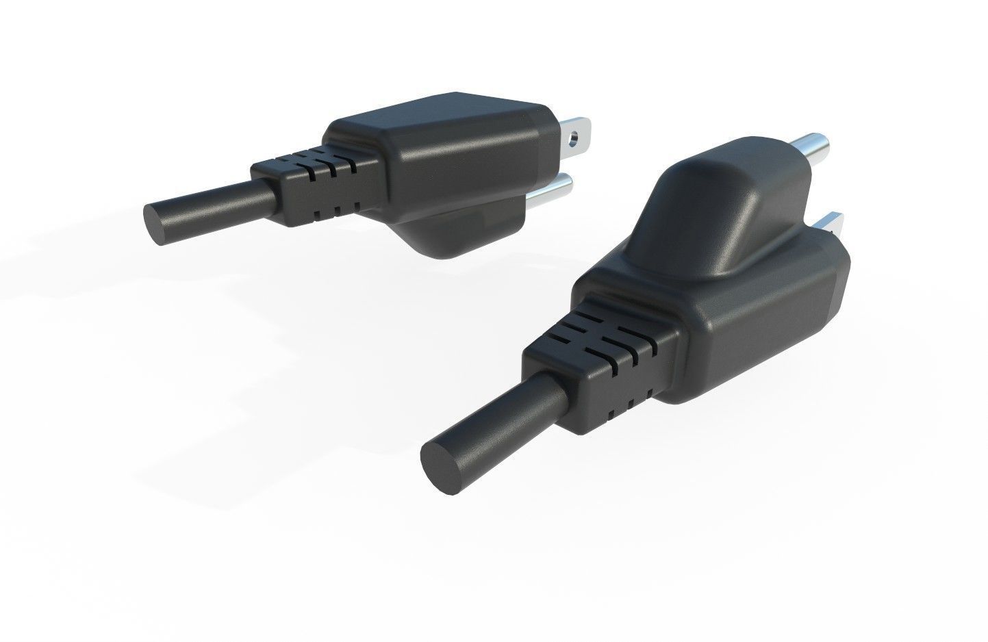 Electrical Plug Type B Black Low-poly 3D model_8