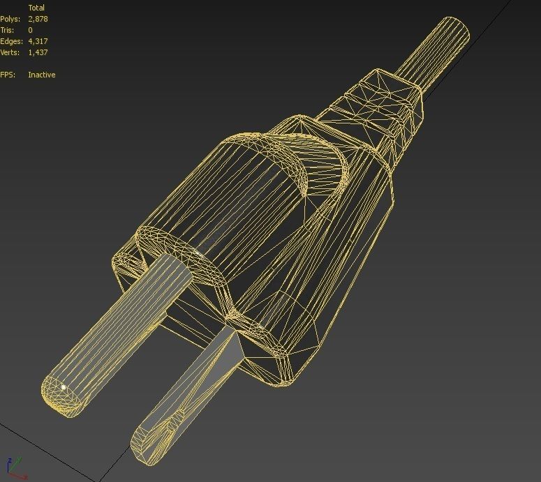 Electrical Plug Type B Black Low-poly 3D model_11