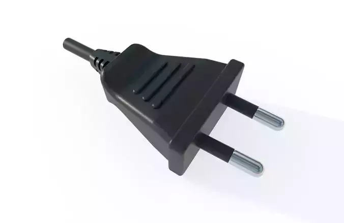Electrical Plug Type C Black Low-poly 3D model