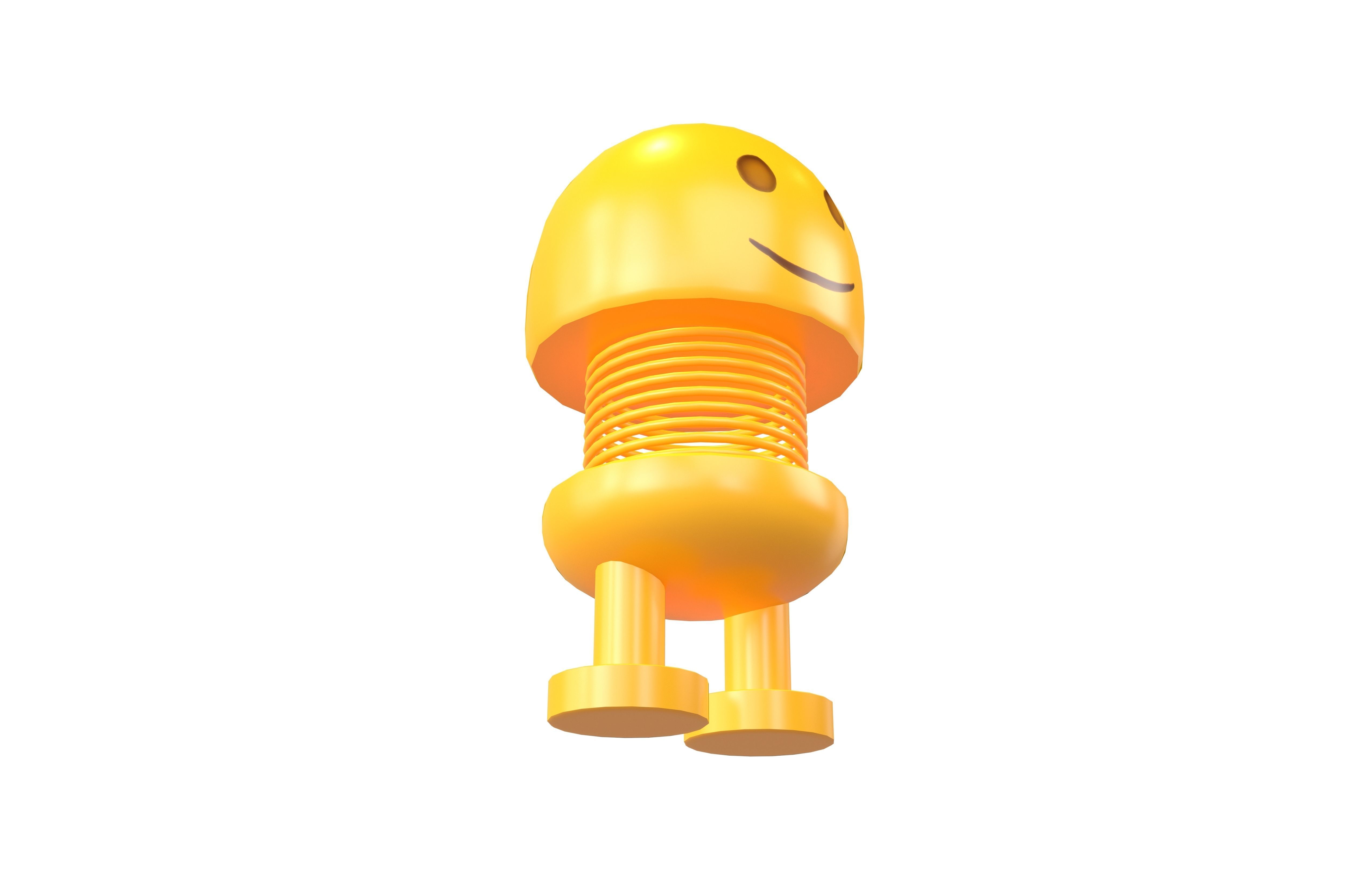 Car Spring Expression Decoration Toys Slightly Face v1 001 Low-poly 3D model_3