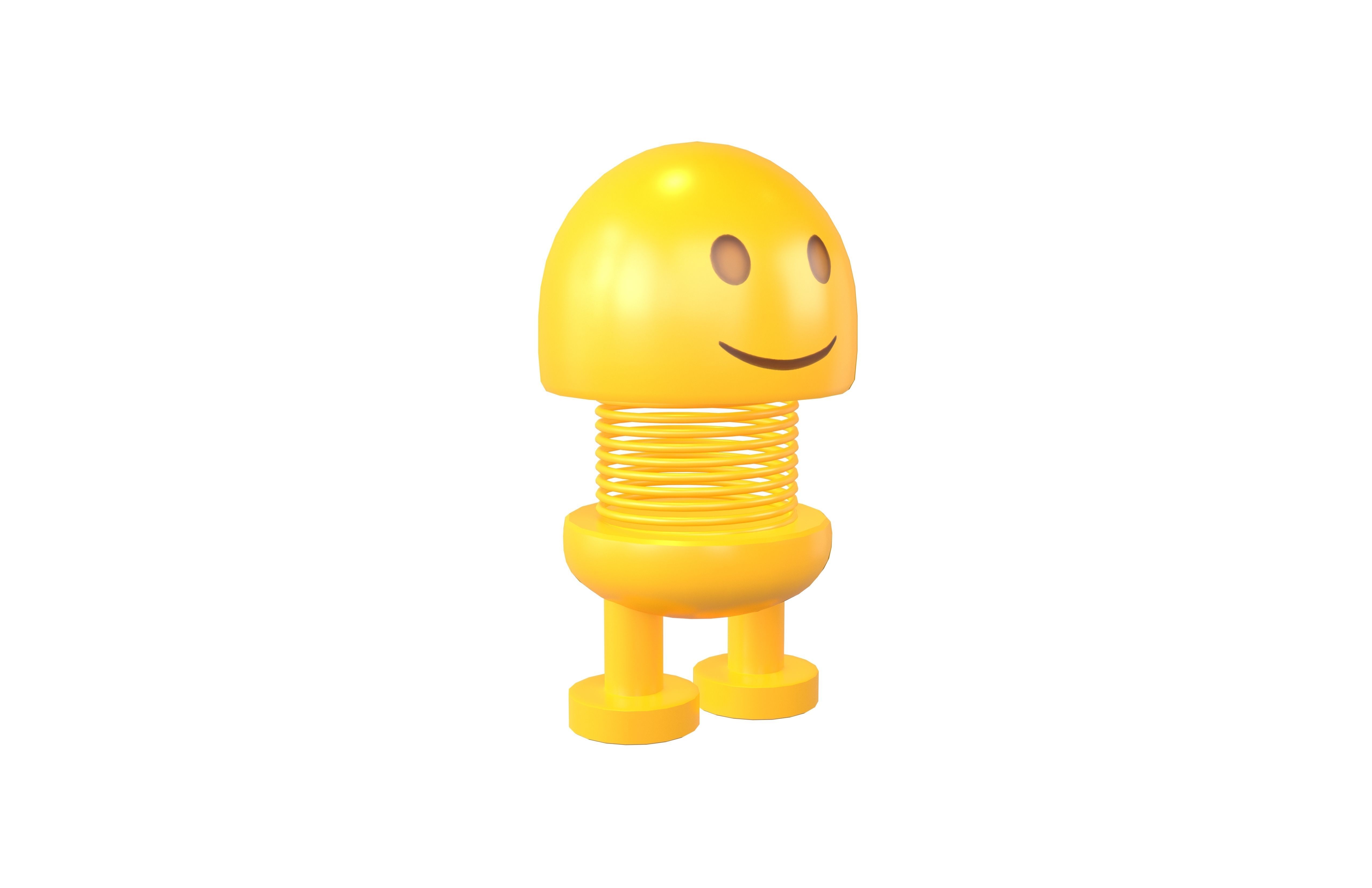 Car Spring Expression Decoration Toys Slightly Face v1 001 Low-poly 3D model_1