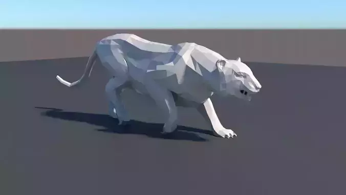 Lowpoly tiger animal animation  3D model