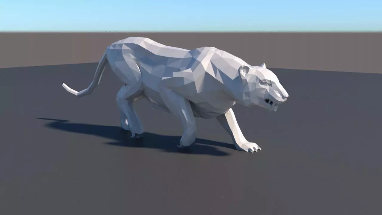Lowpoly tiger animal animation  3D model_0