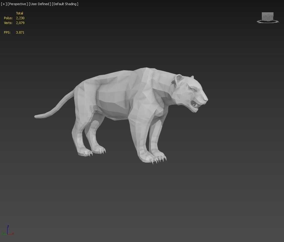 Lowpoly tiger animal animation  3D model_5