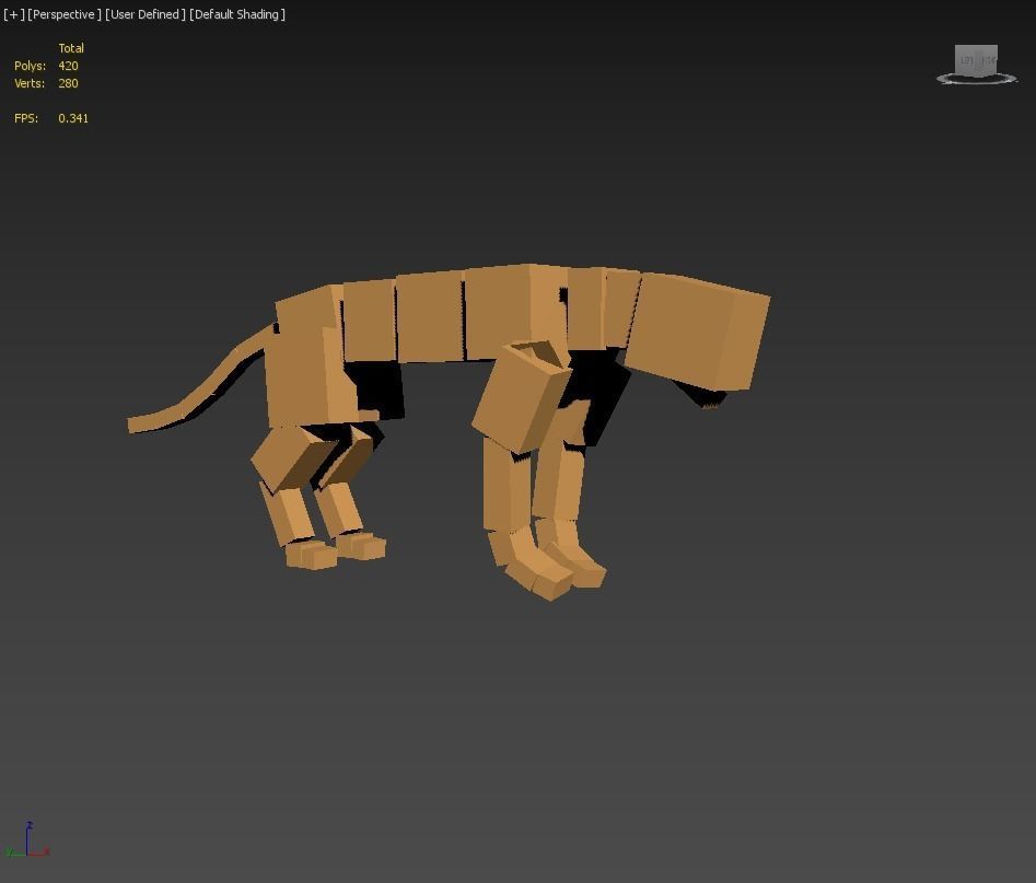 Lowpoly tiger animal animation  3D model_8