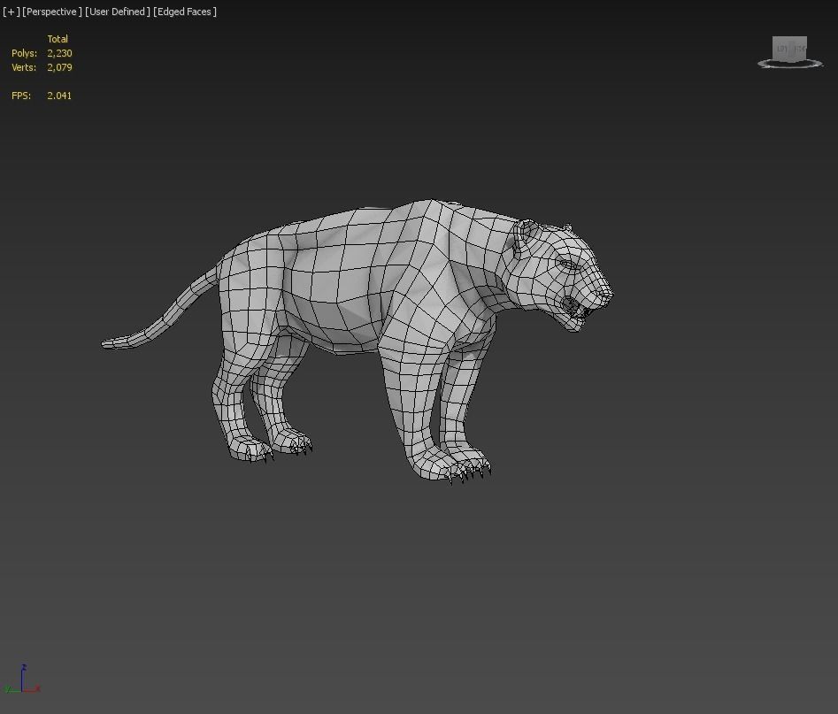 Lowpoly tiger animal animation  3D model_6