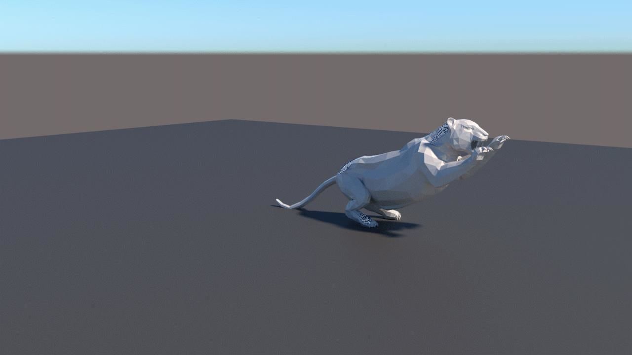 Lowpoly tiger animal animation  3D model_10
