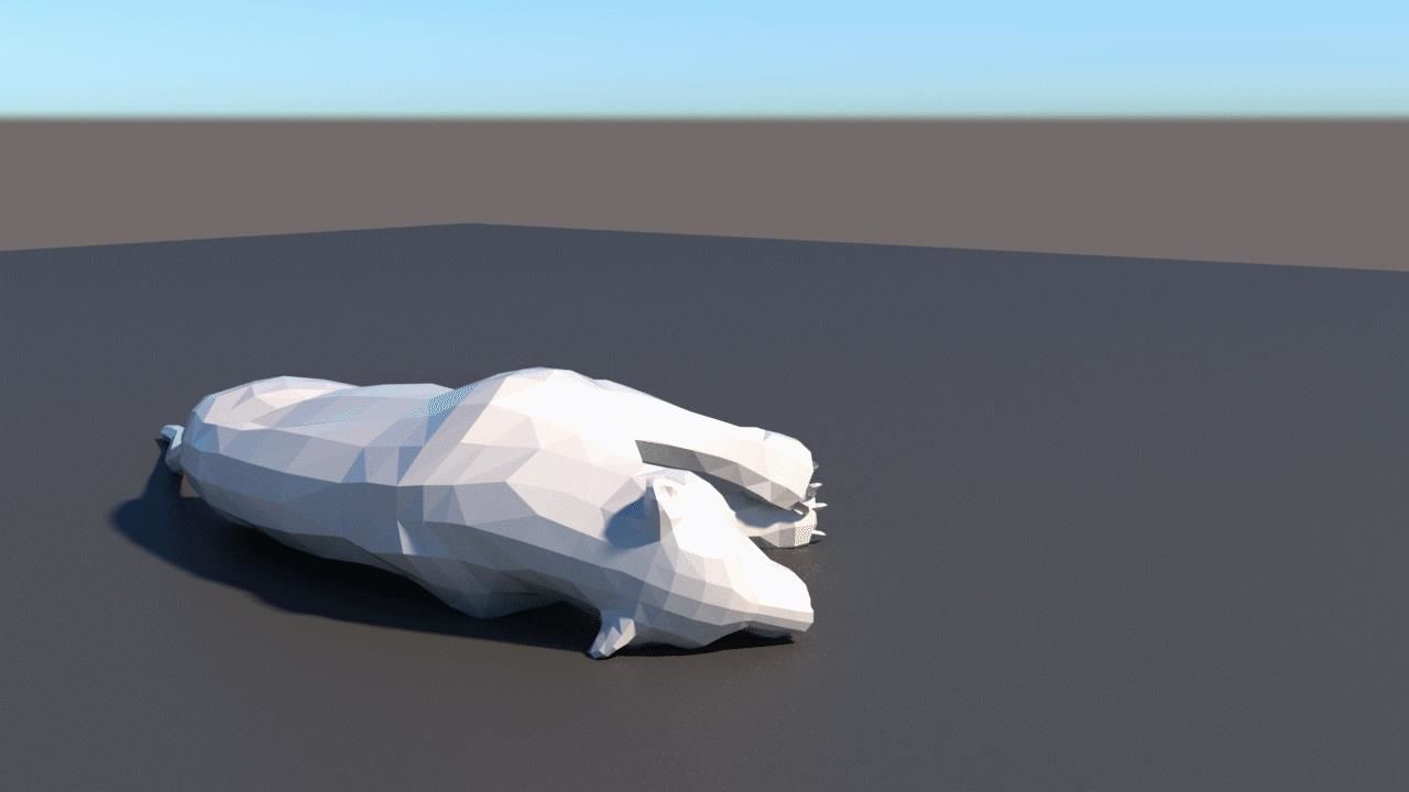 Lowpoly tiger animal animation  3D model_9