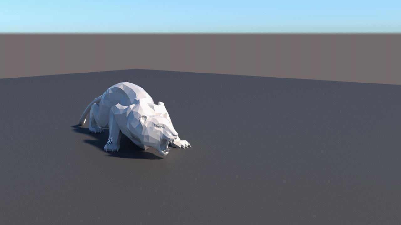 Lowpoly tiger animal animation  3D model_11