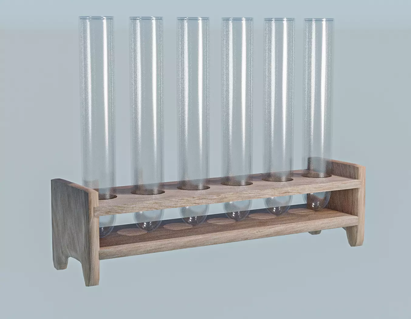 Laboratory testing tubes with stand Low-poly 3D model