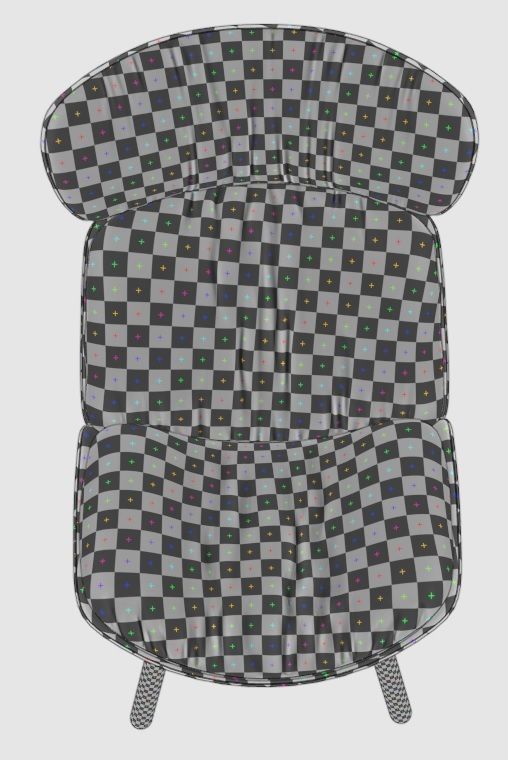 UFO lounge Chair stool 3D model_13