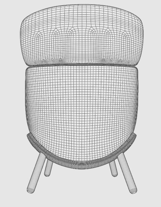 UFO lounge Chair stool 3D model_18