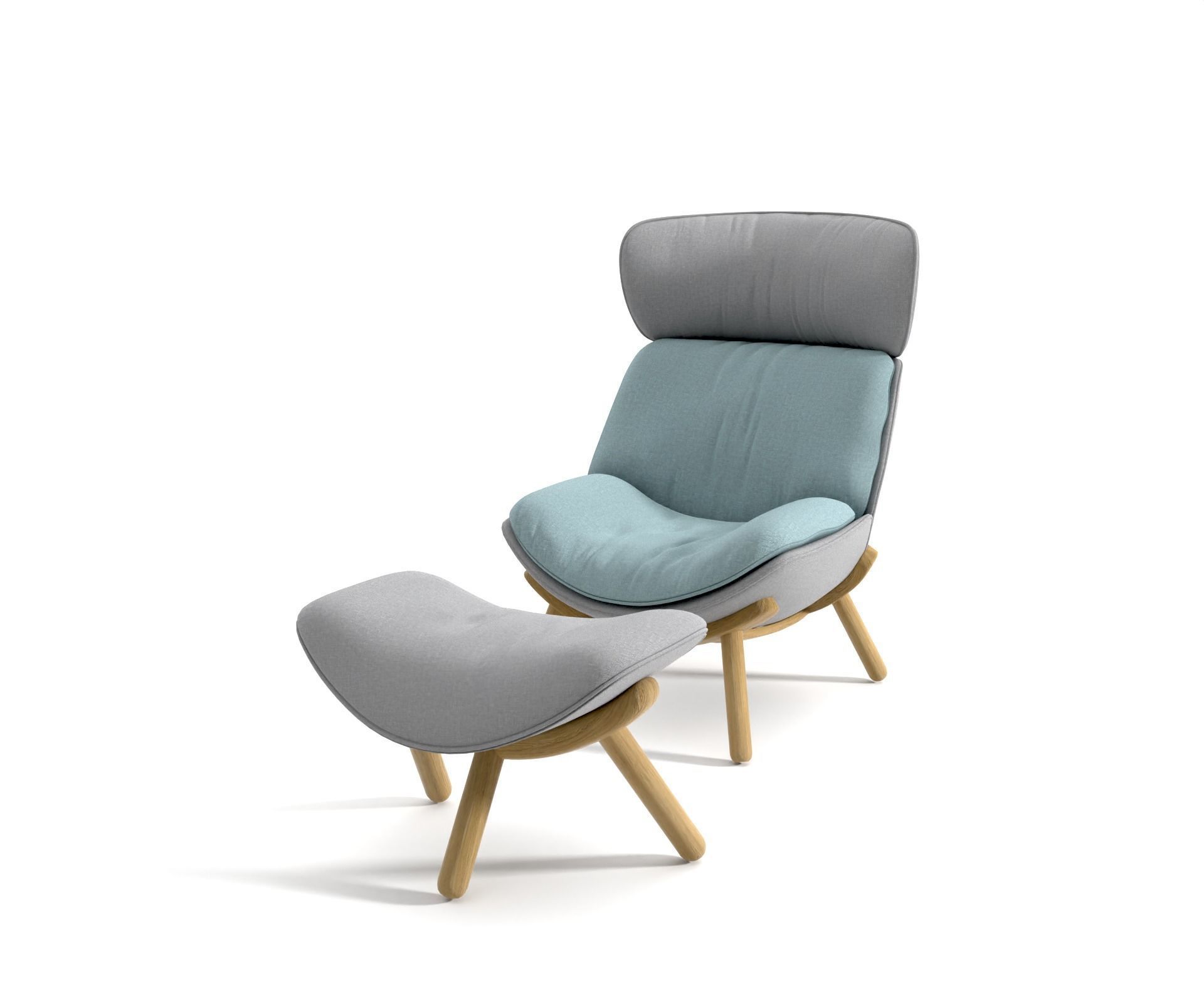 UFO lounge Chair stool 3D model_7
