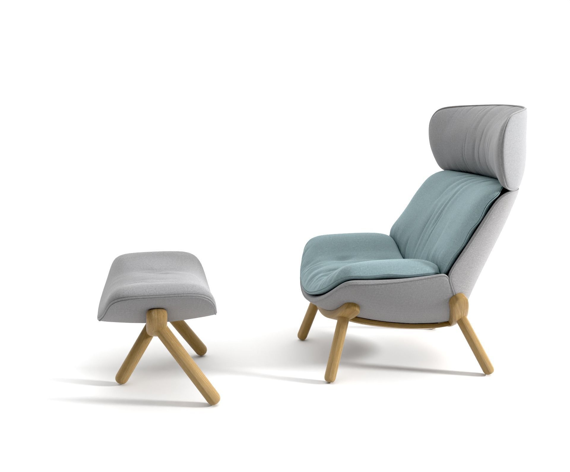 UFO lounge Chair stool 3D model_6