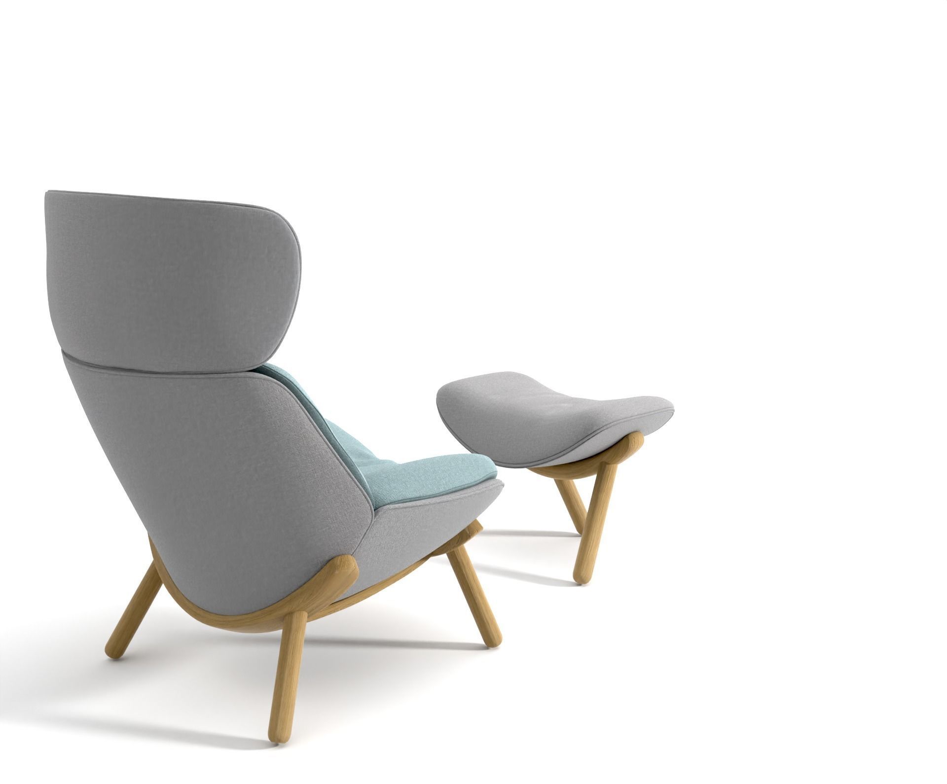 UFO lounge Chair stool 3D model_3