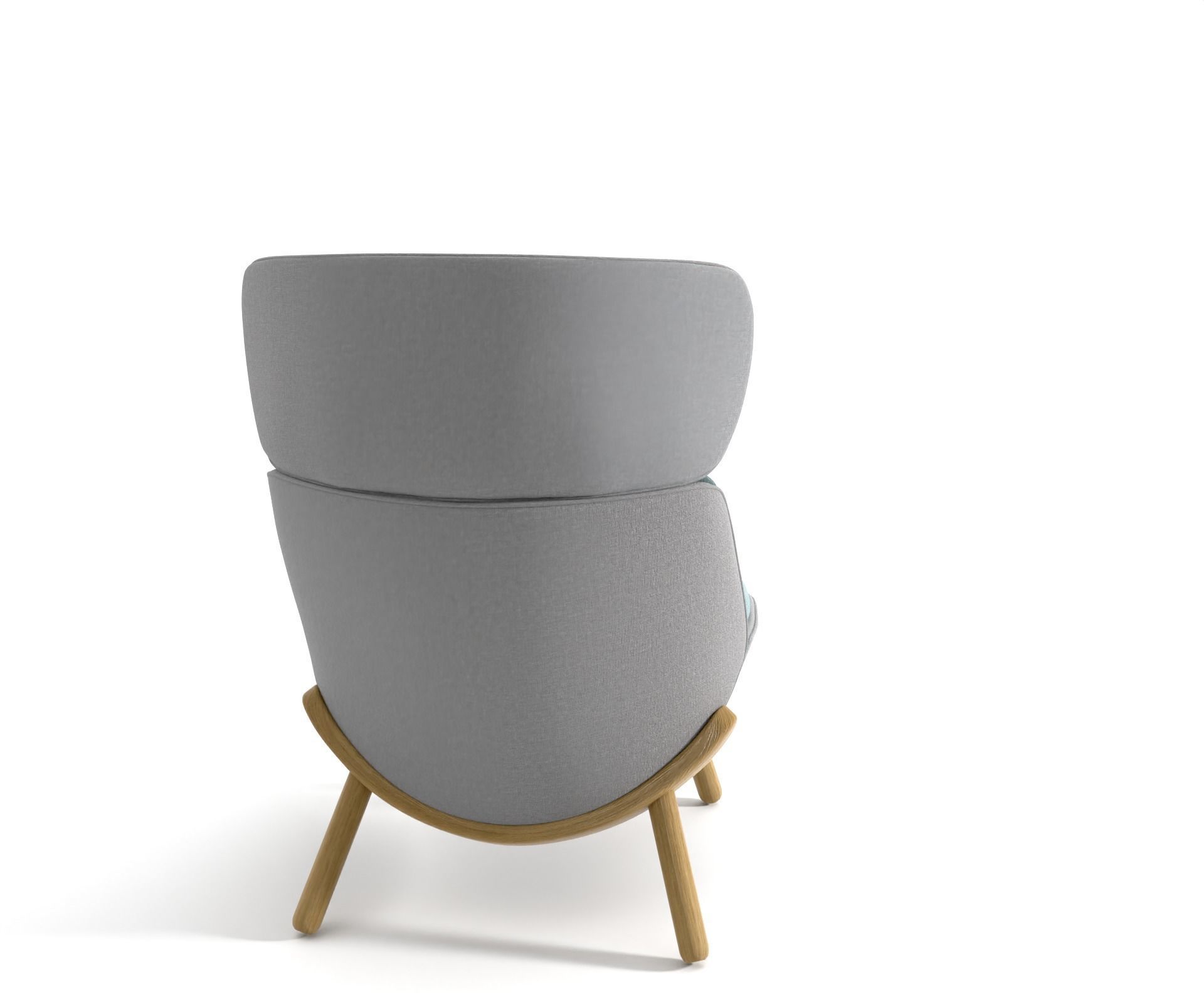 UFO lounge Chair stool 3D model_4