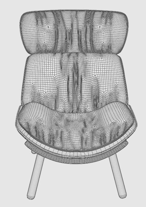 UFO lounge Chair stool 3D model_16