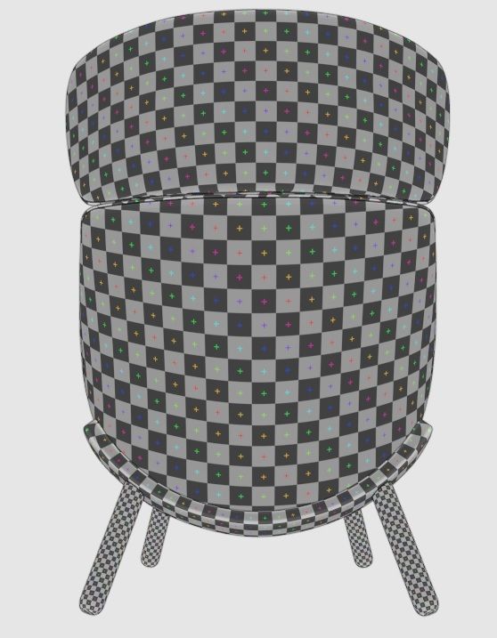 UFO lounge Chair stool 3D model_12