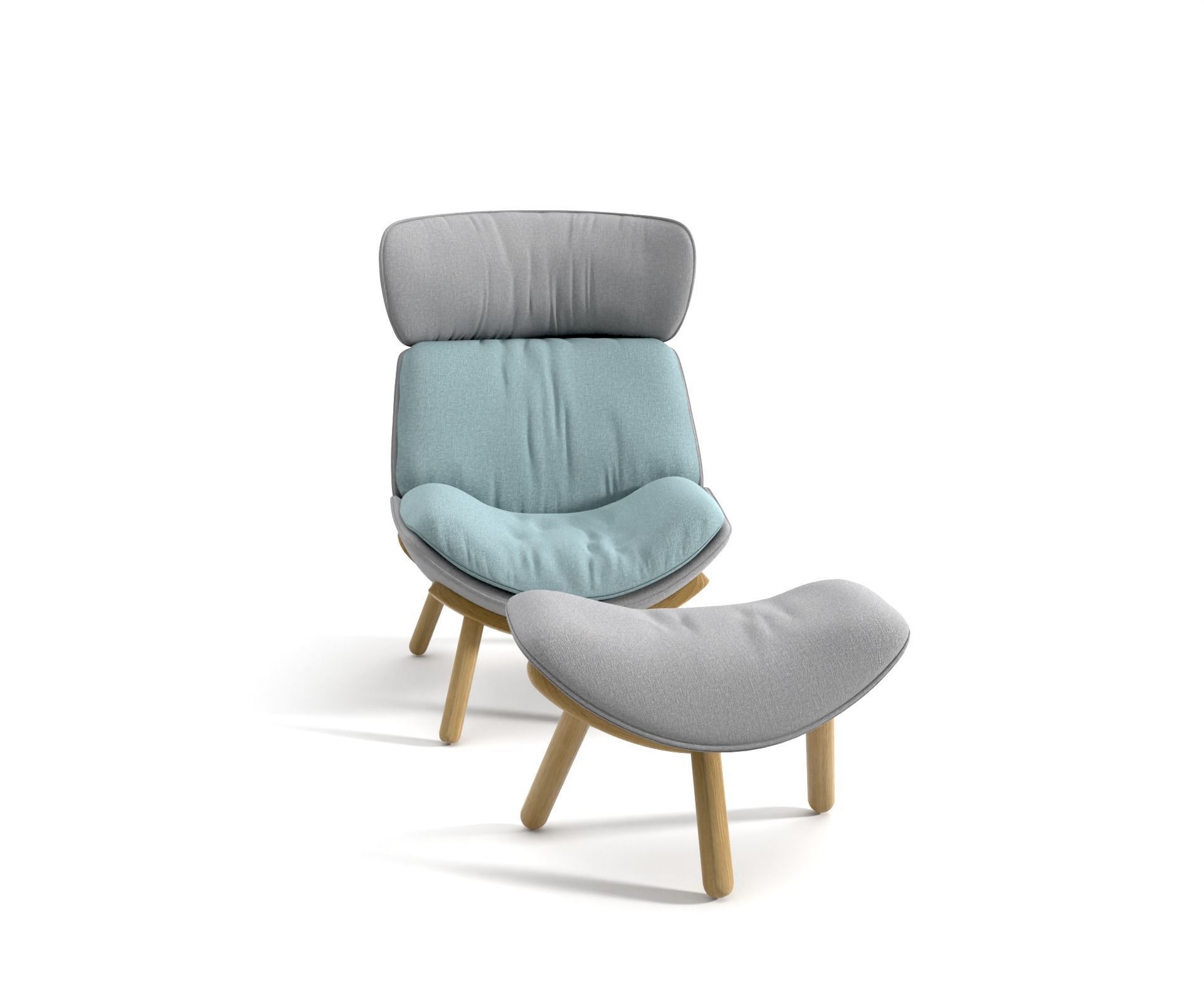 UFO lounge Chair stool 3D model_8