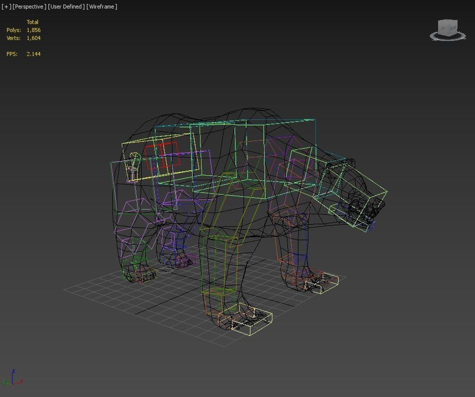 Lowpoly Bear polar in low polygons 3D model_5