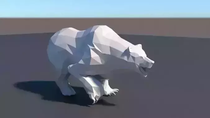 Lowpoly Bear polar in low polygons