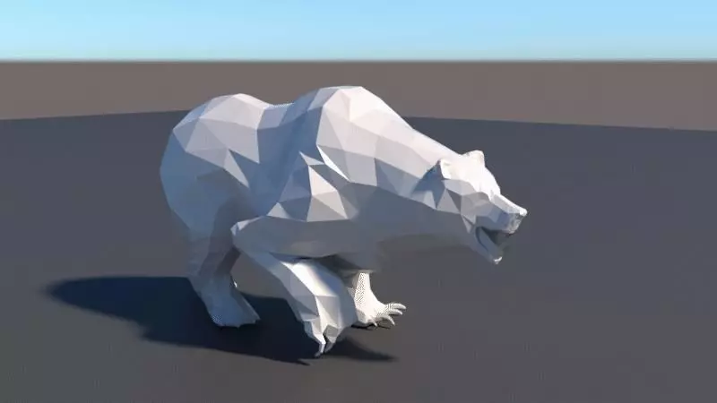 Lowpoly Bear polar in low polygons 3D model_0