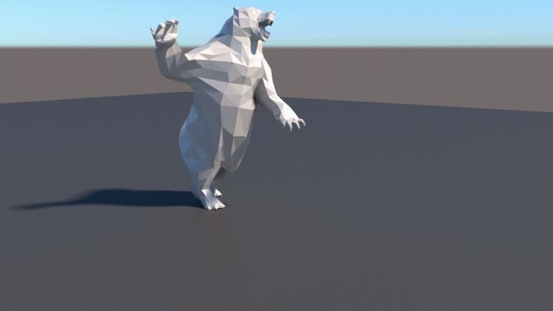 Lowpoly Bear polar in low polygons 3D model_8