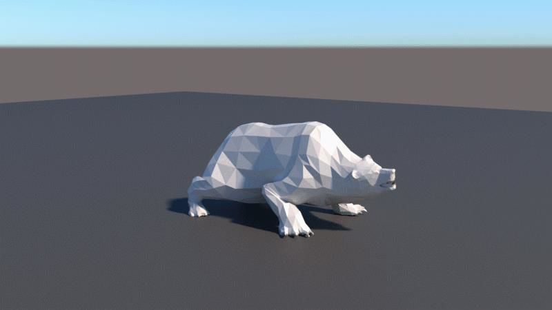 Lowpoly Bear polar in low polygons 3D model_9