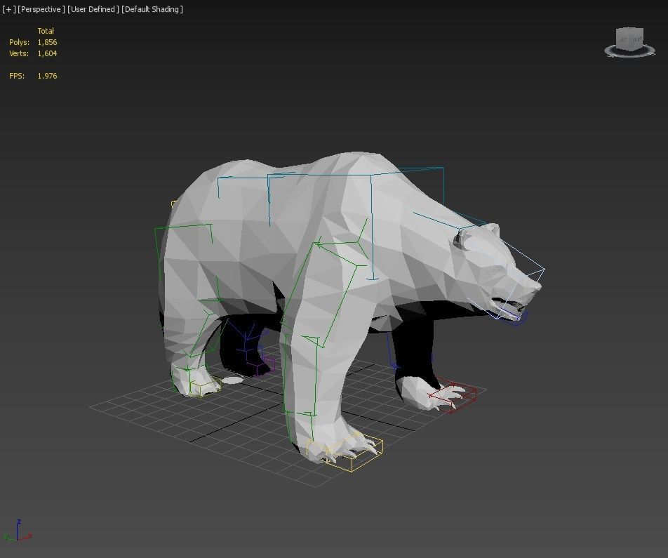 Lowpoly Bear polar in low polygons 3D model_3