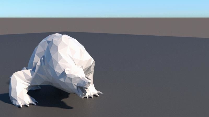 Lowpoly Bear polar in low polygons 3D model_10