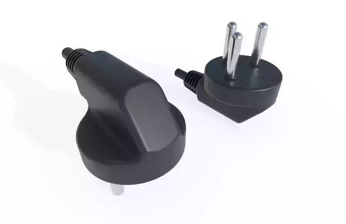 Electrical Plug Type H Black Low-poly 3D model