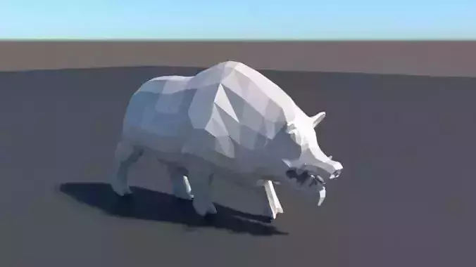 Lowpoly boar running
