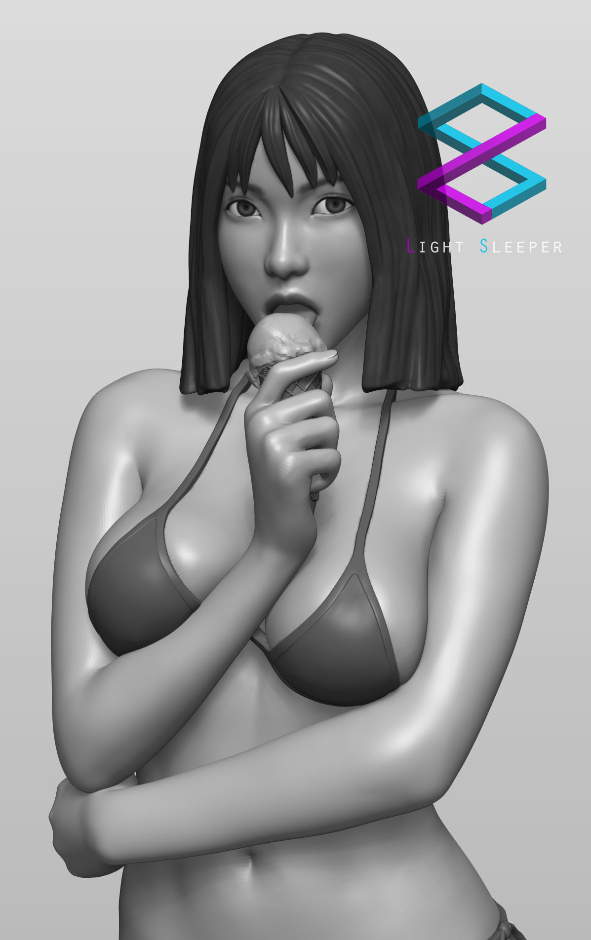 Ice Cream Girl 3D print model_4
