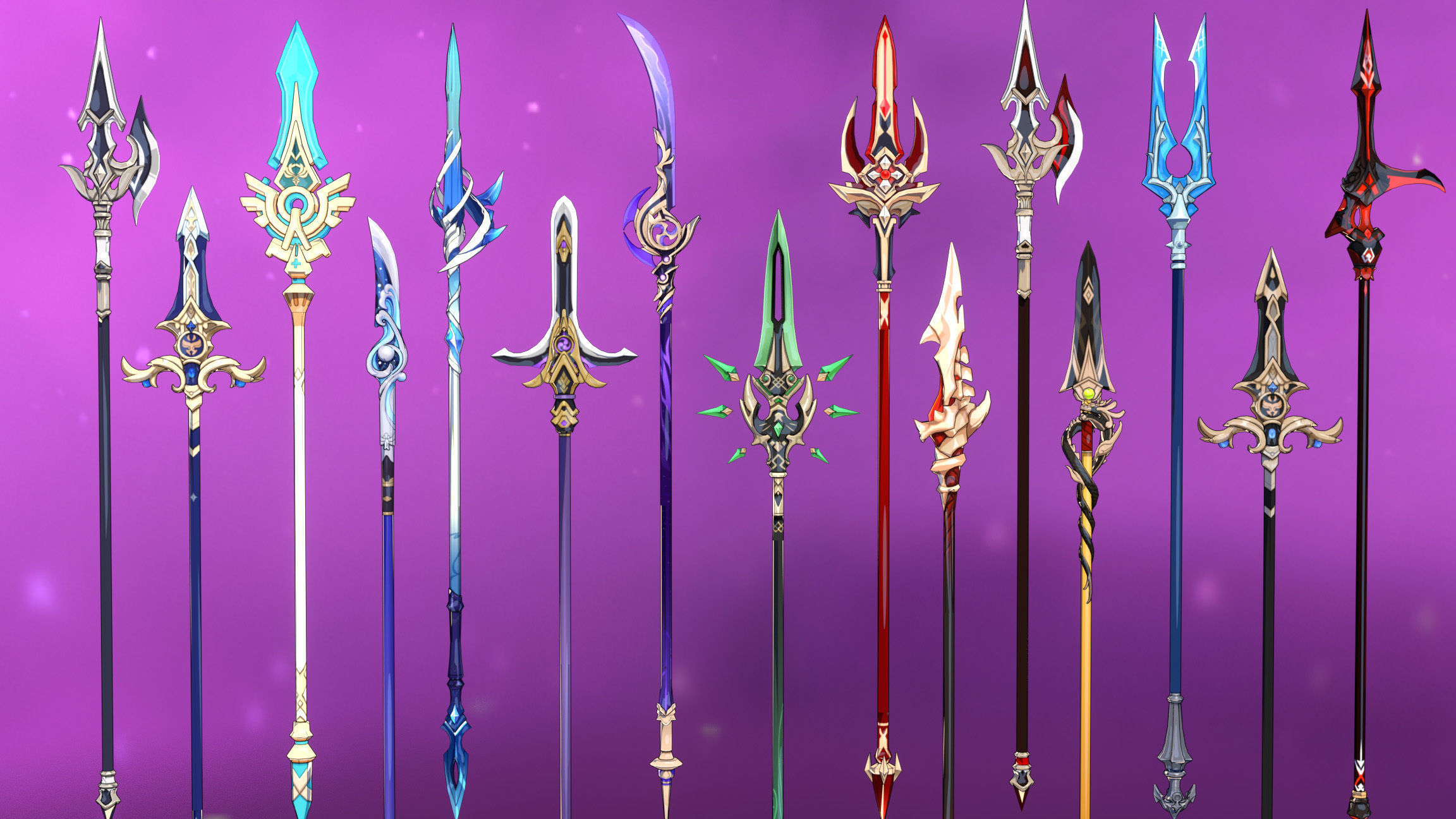 50 Genshin Impact Inspired Spear 3D Models Low-poly 3D model_7