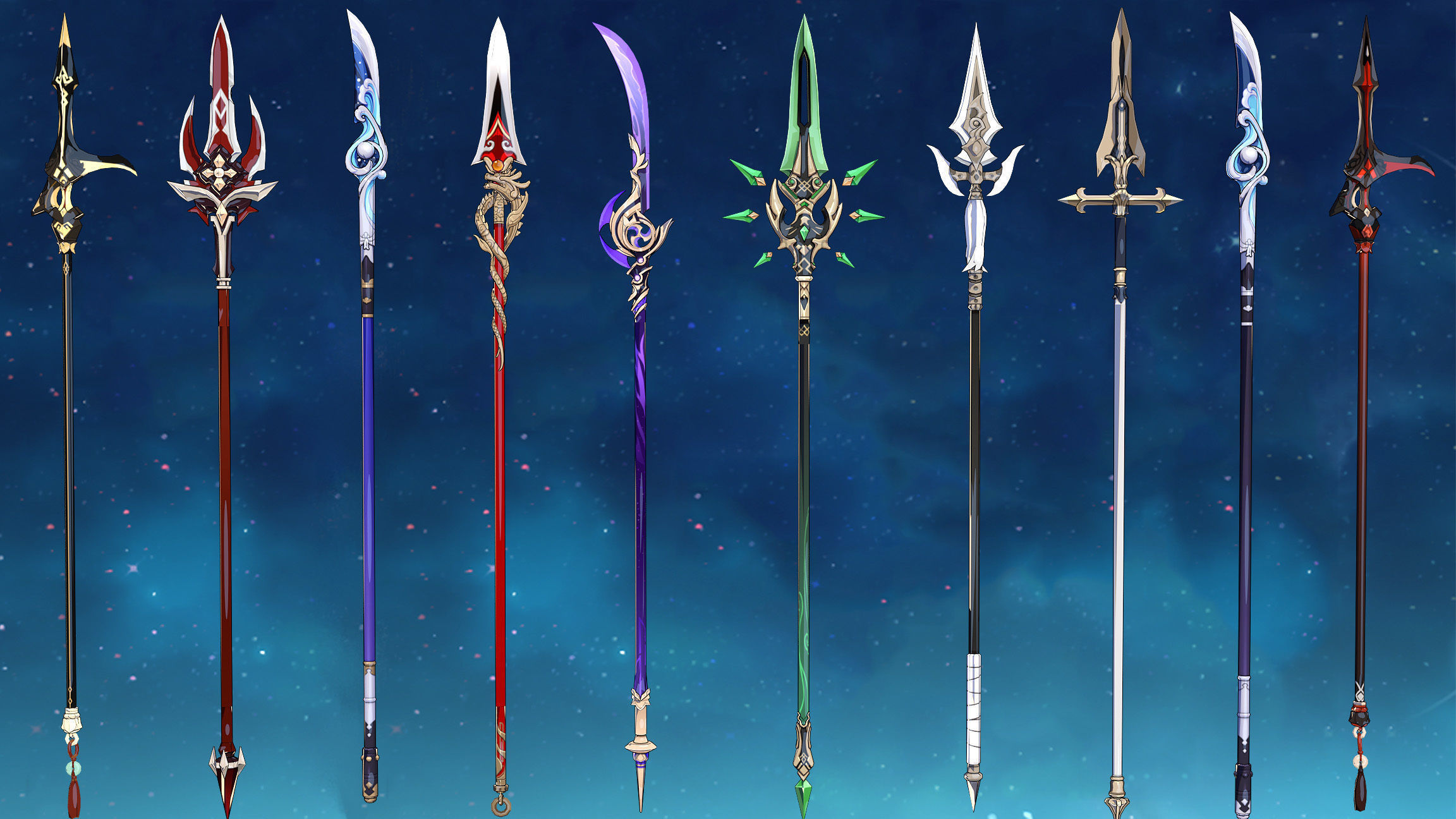 50 Genshin Impact Inspired Spear 3D Models Low-poly 3D model_4
