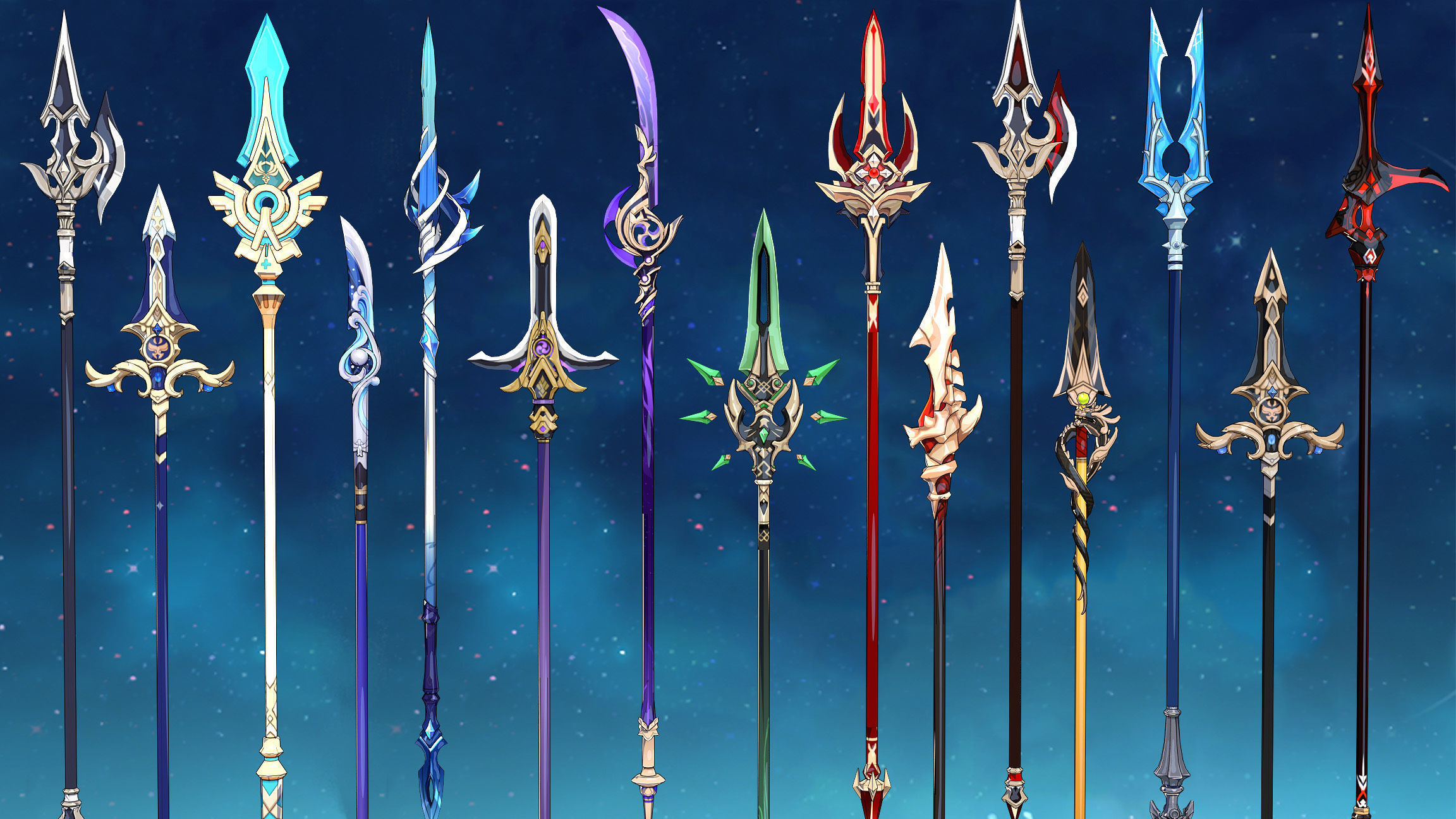 50 Genshin Impact Inspired Spear 3D Models Low-poly 3D model_1