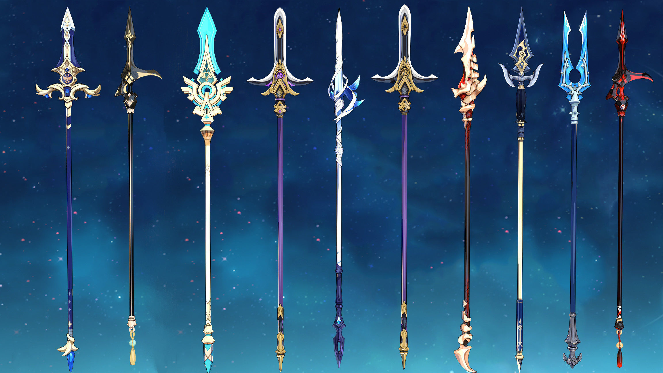 50 Genshin Impact Inspired Spear 3D Models Low-poly 3D model_2