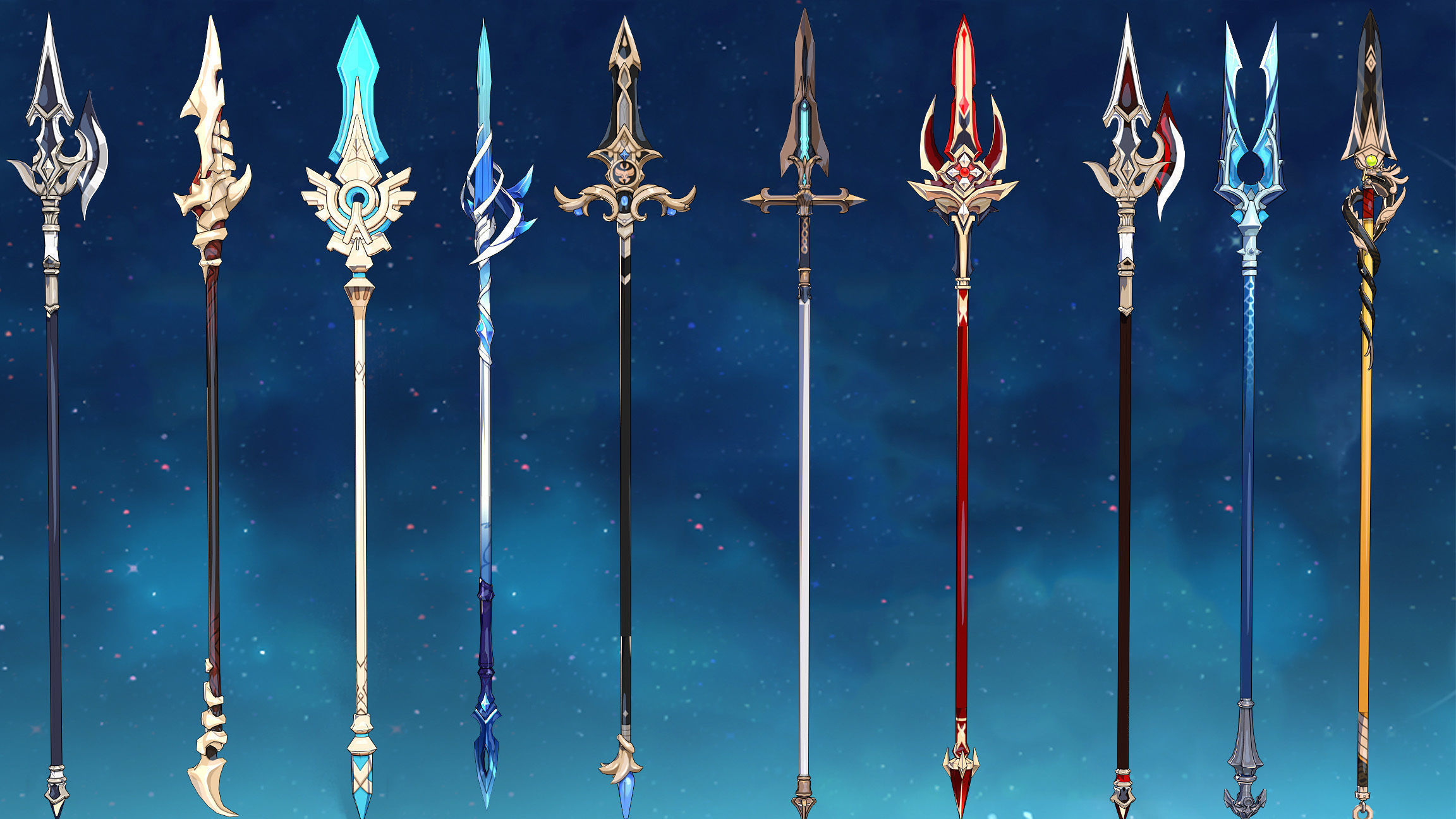 50 Genshin Impact Inspired Spear 3D Models Low-poly 3D model_3