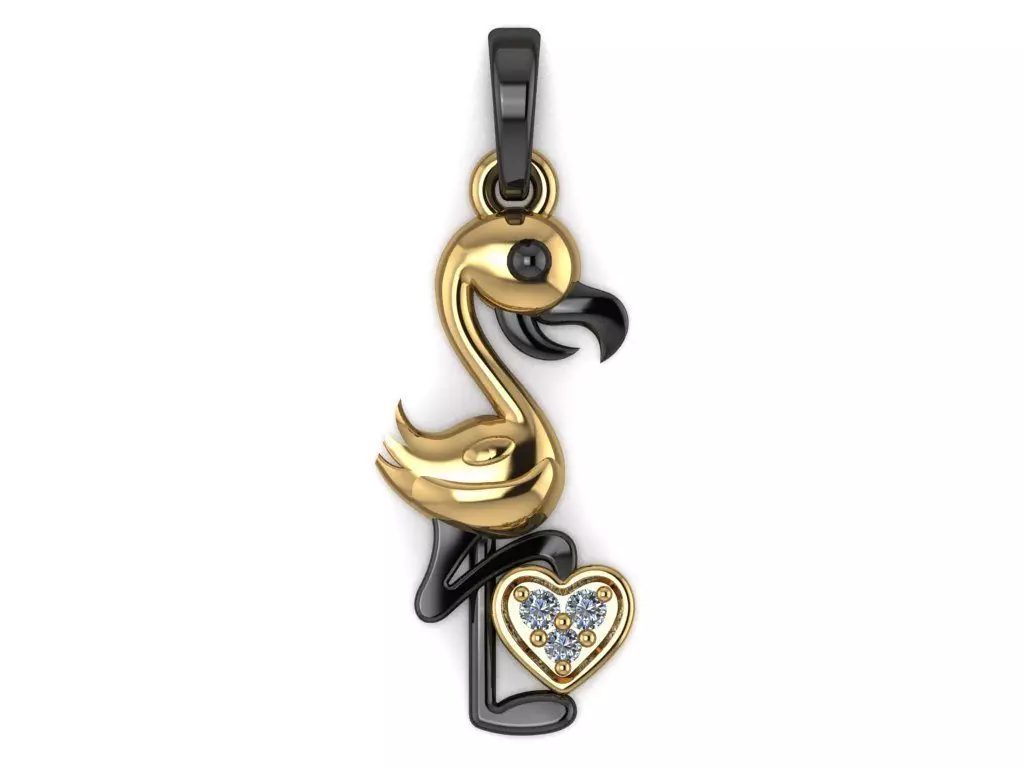 flamingo pendant 3D print model
