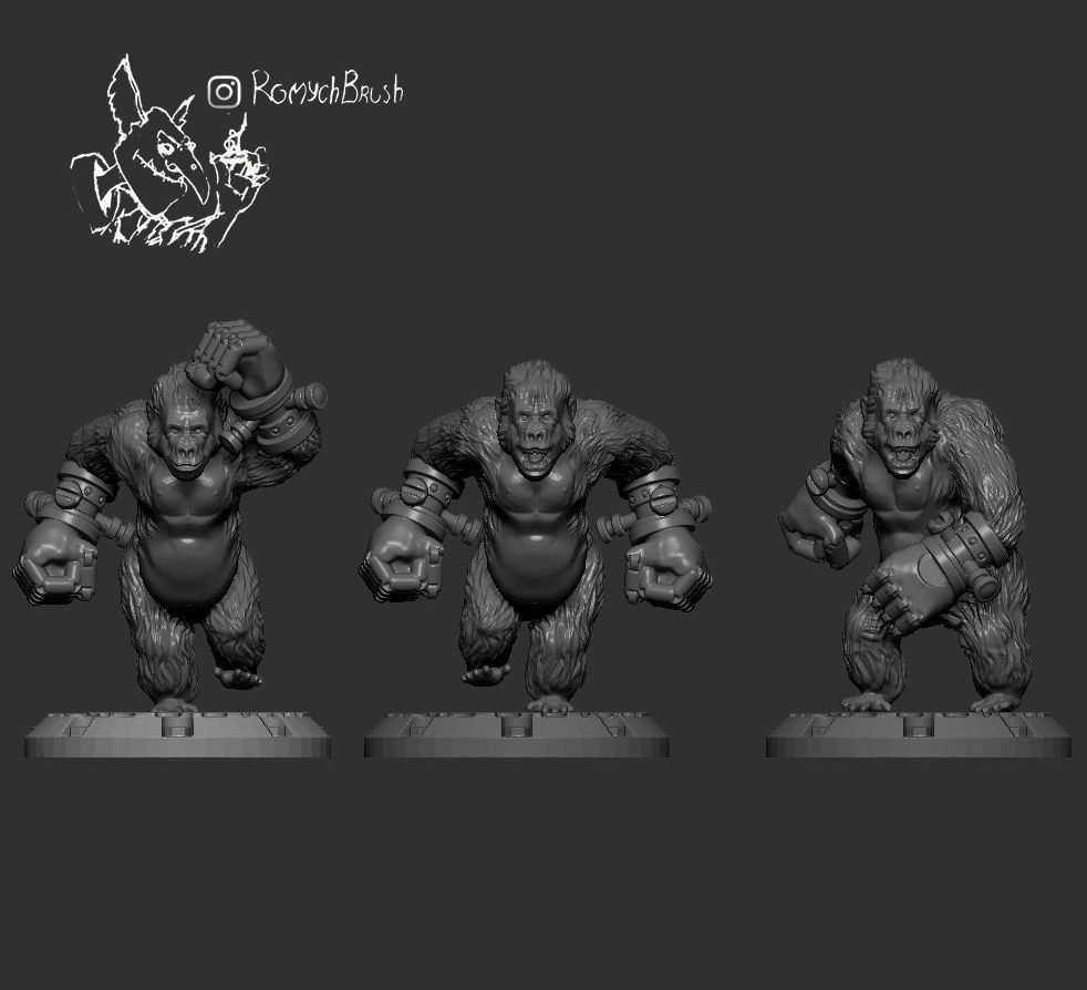 DUST1947 AXIS GORILLAS 3D print model_0