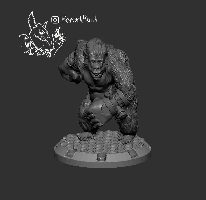 DUST1947 AXIS GORILLAS 3D print model_6