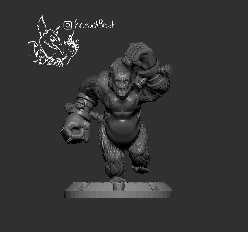 DUST1947 AXIS GORILLAS 3D print model_2