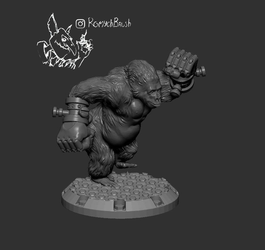 DUST1947 AXIS GORILLAS 3D print model_3