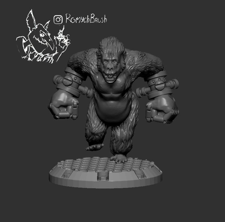 DUST1947 AXIS GORILLAS 3D print model_4