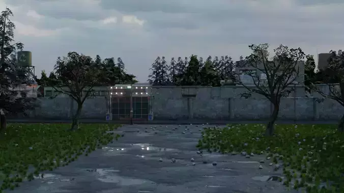 Military Base Camp Low-poly 3D model