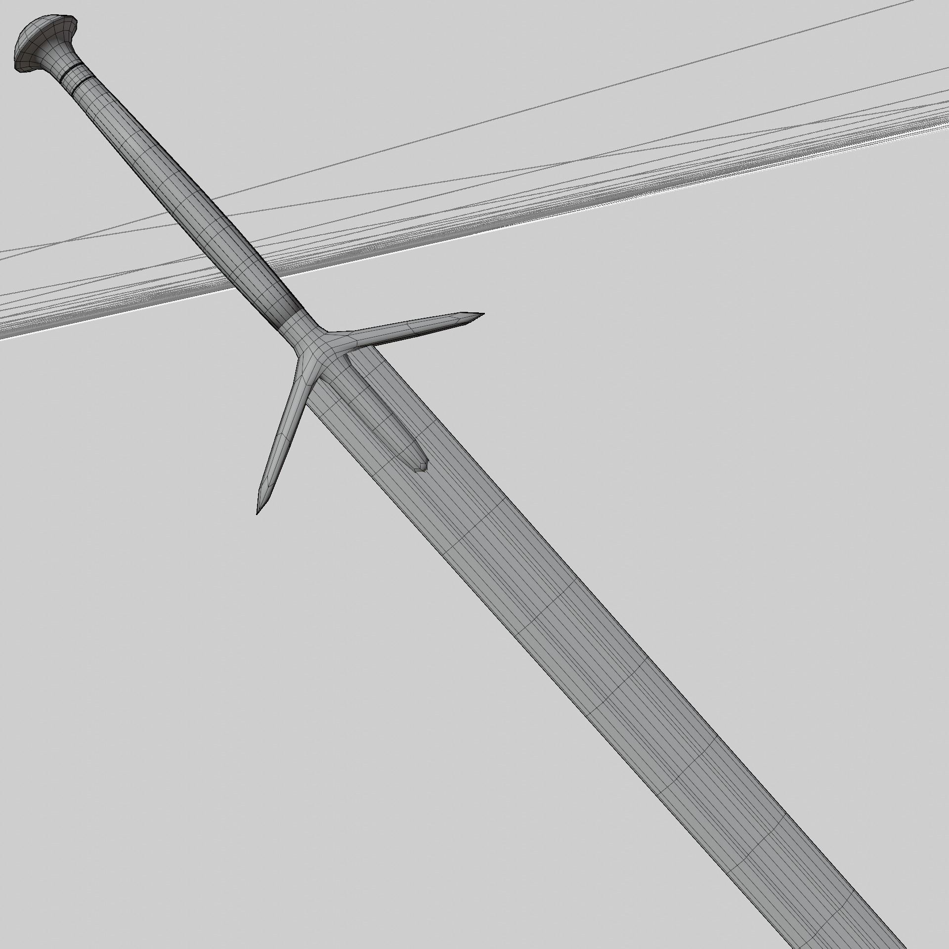 Iron sword low poly 3D model PBR game ready Low-poly 3D model_7