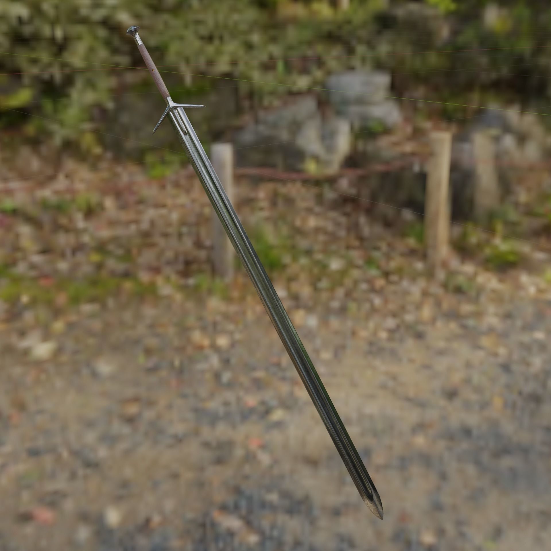 Iron sword low poly 3D model PBR game ready Low-poly 3D model_4