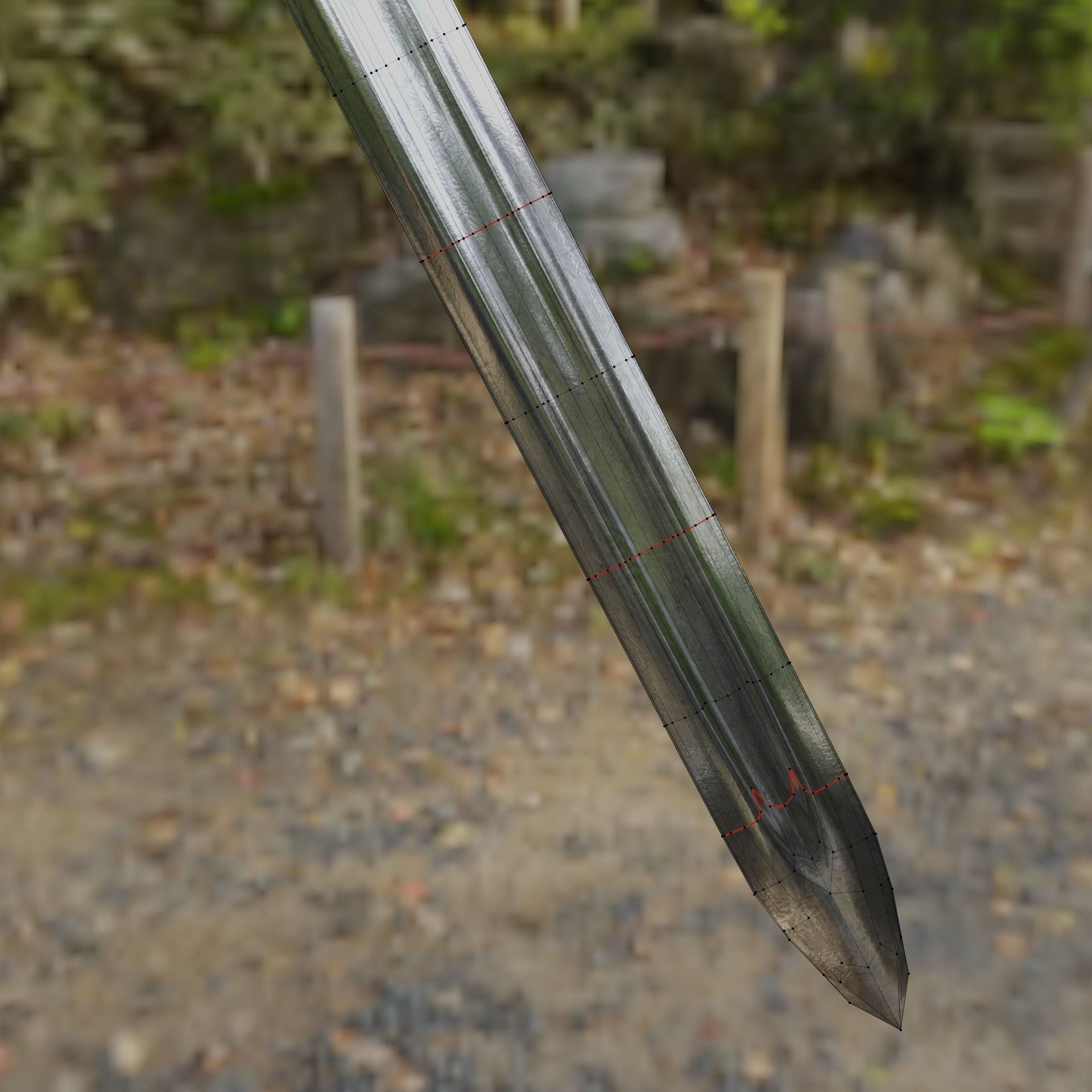 Iron sword low poly 3D model PBR game ready Low-poly 3D model_3