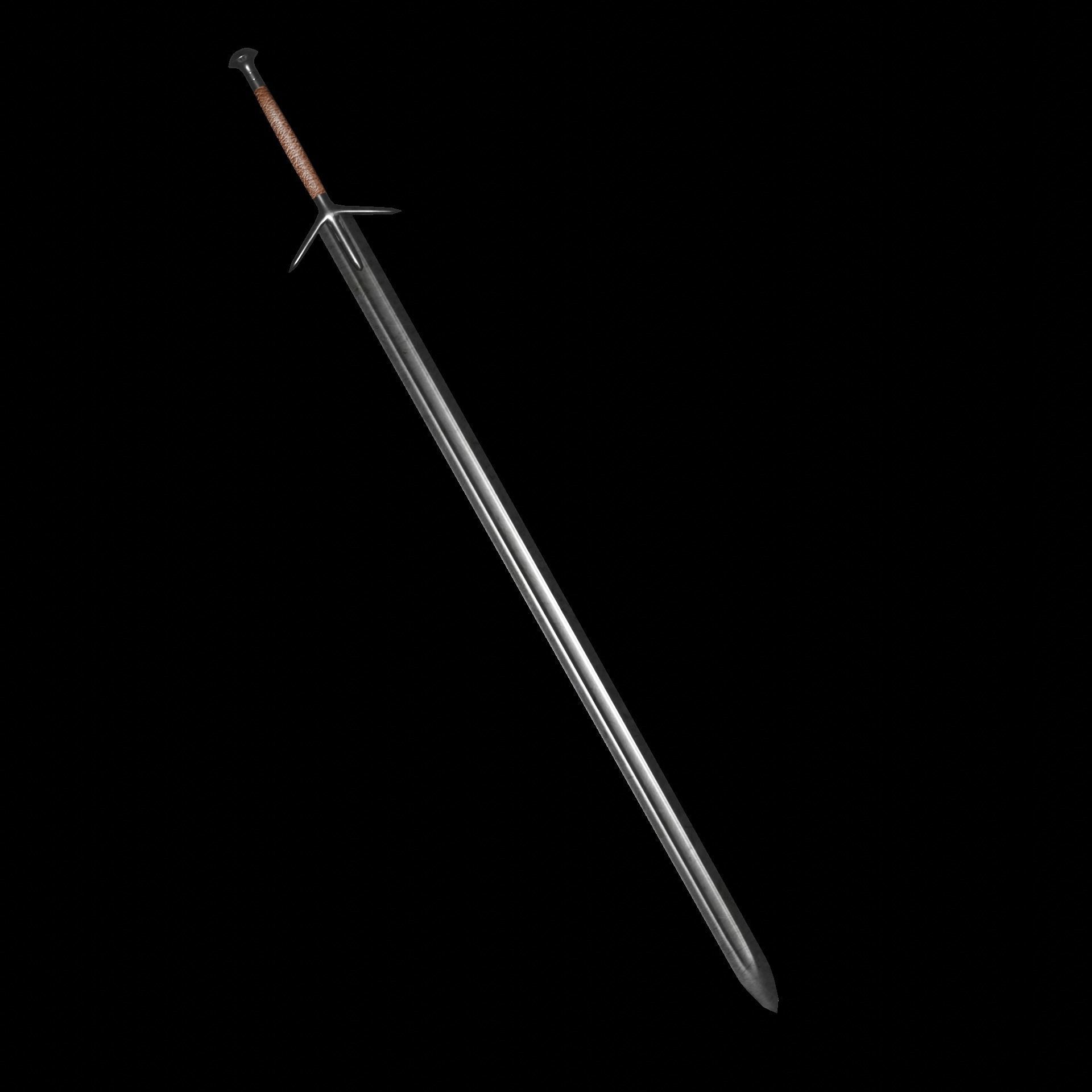 Iron sword low poly 3D model PBR game ready Low-poly 3D model_0