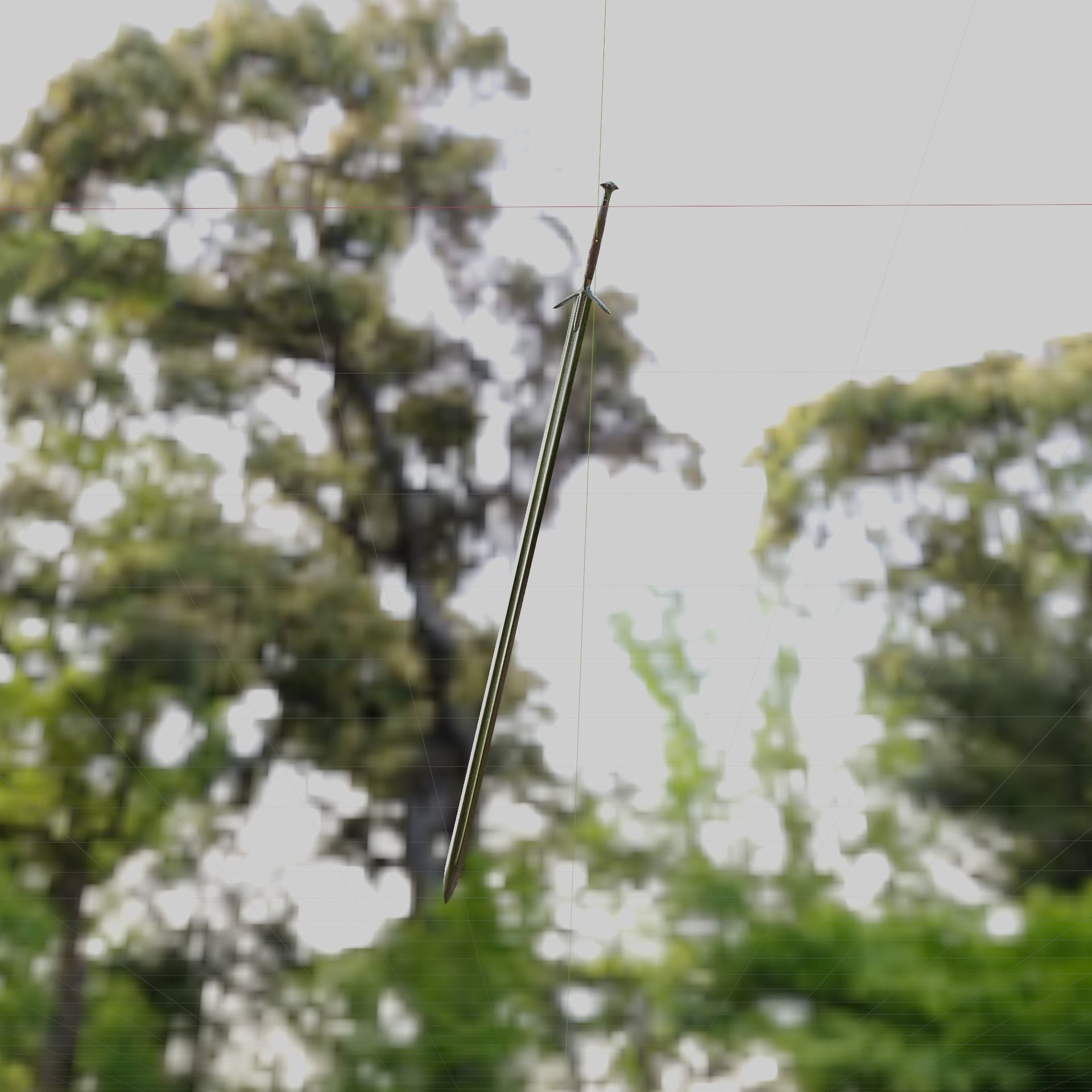 Iron sword low poly 3D model PBR game ready Low-poly 3D model_6